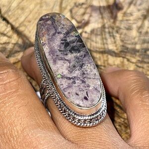 Purple Fluorite Ring 7 1/2